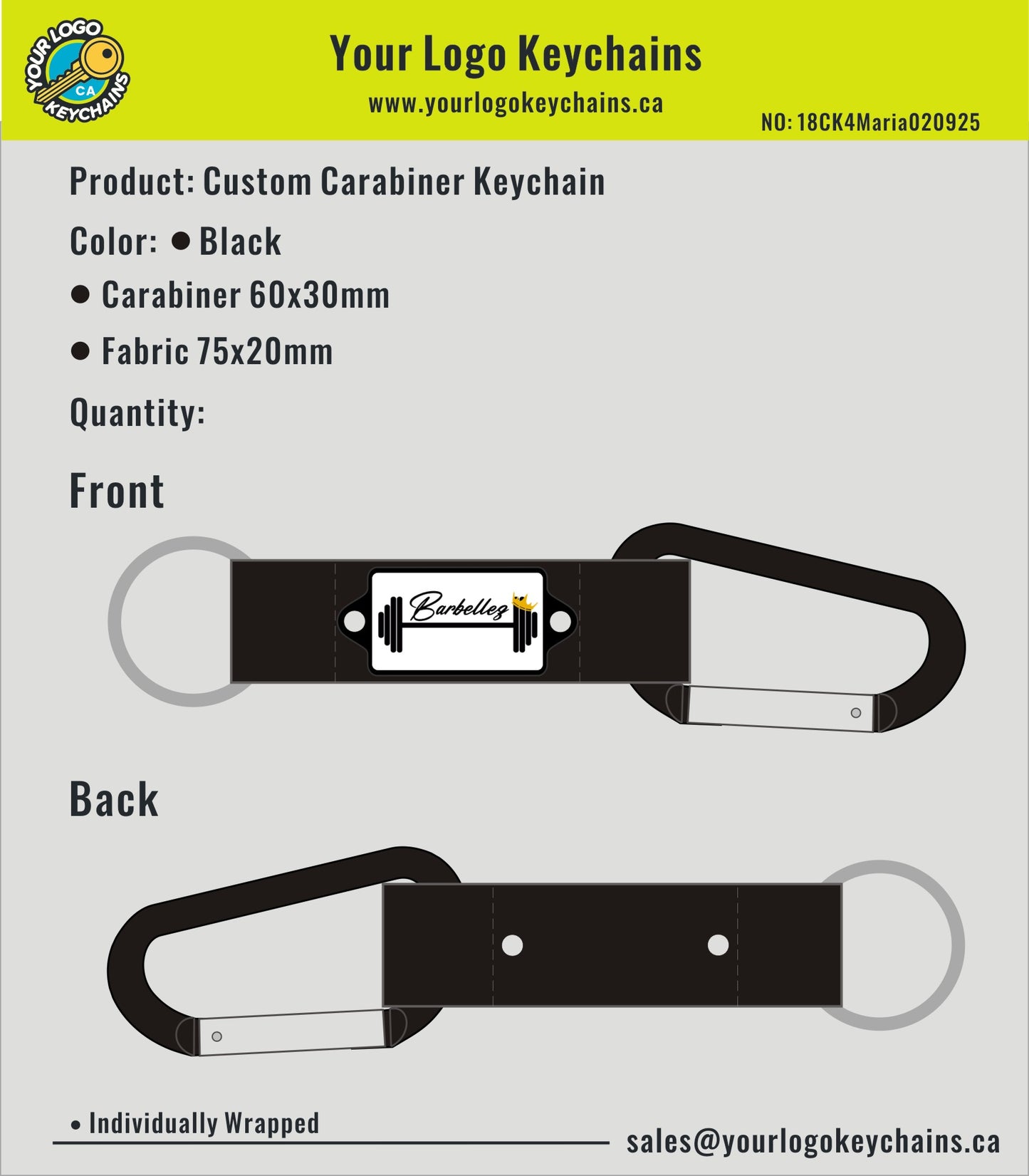 Custom Carabiner Keychain -18CK4Maria020925