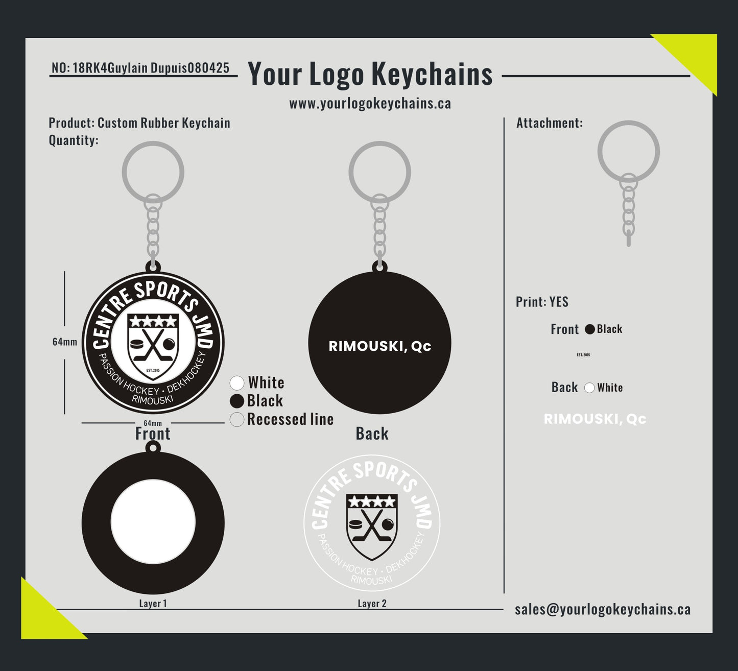 Custom Rubber Keychain-18RK4Guylain Dupuis080425