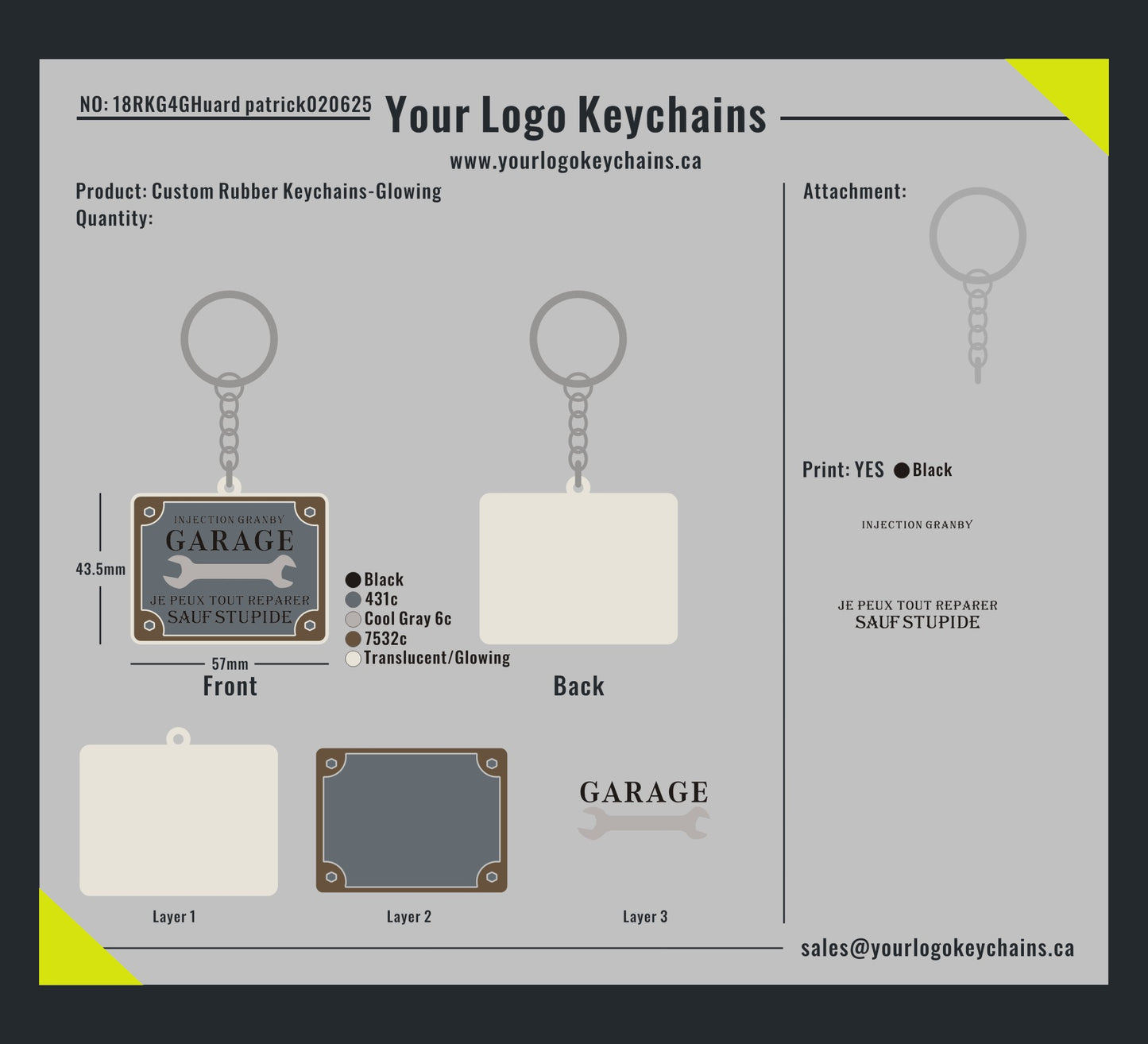 Custom Rubber Keychain-Glowing-18RKGHuard patrick020625