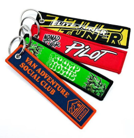 Double-Sided Custom Flight Tag Keychain-Woven