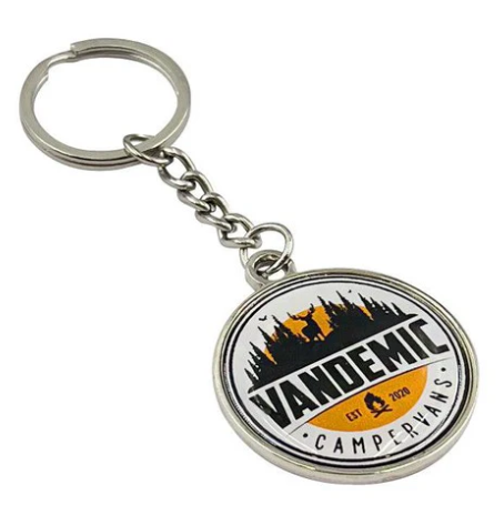 Dual-Sided Doming Metal Keychain