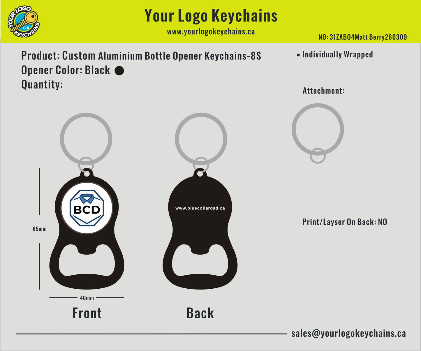 Custom Aluminium Bottle Opener Keychains-8S-31ABO4Matt Berry260309
