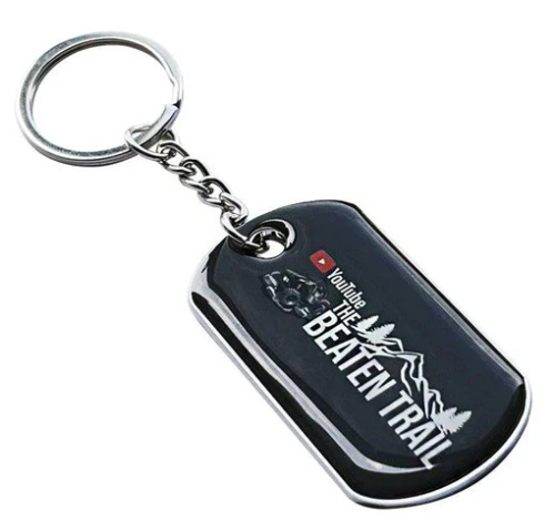 Custom Metal Dog Tag Keychain with Doming