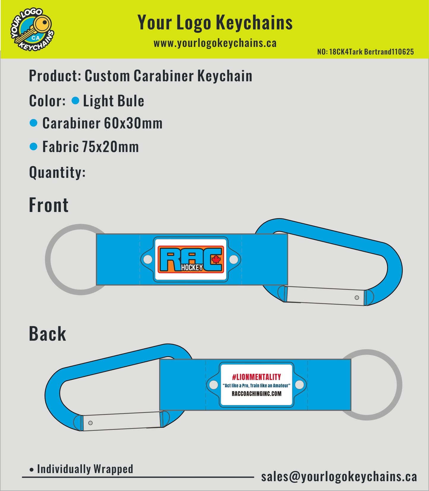 Custom Carabiner Keychain-double side-18CK4Tark Bertrand110625