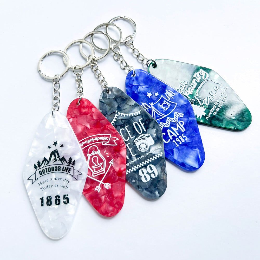 Custom Acrylic Motel Keychain-Marbled