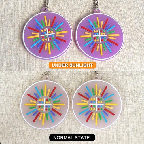 Custom UV Reactive Rubber Keychain-Double Sided