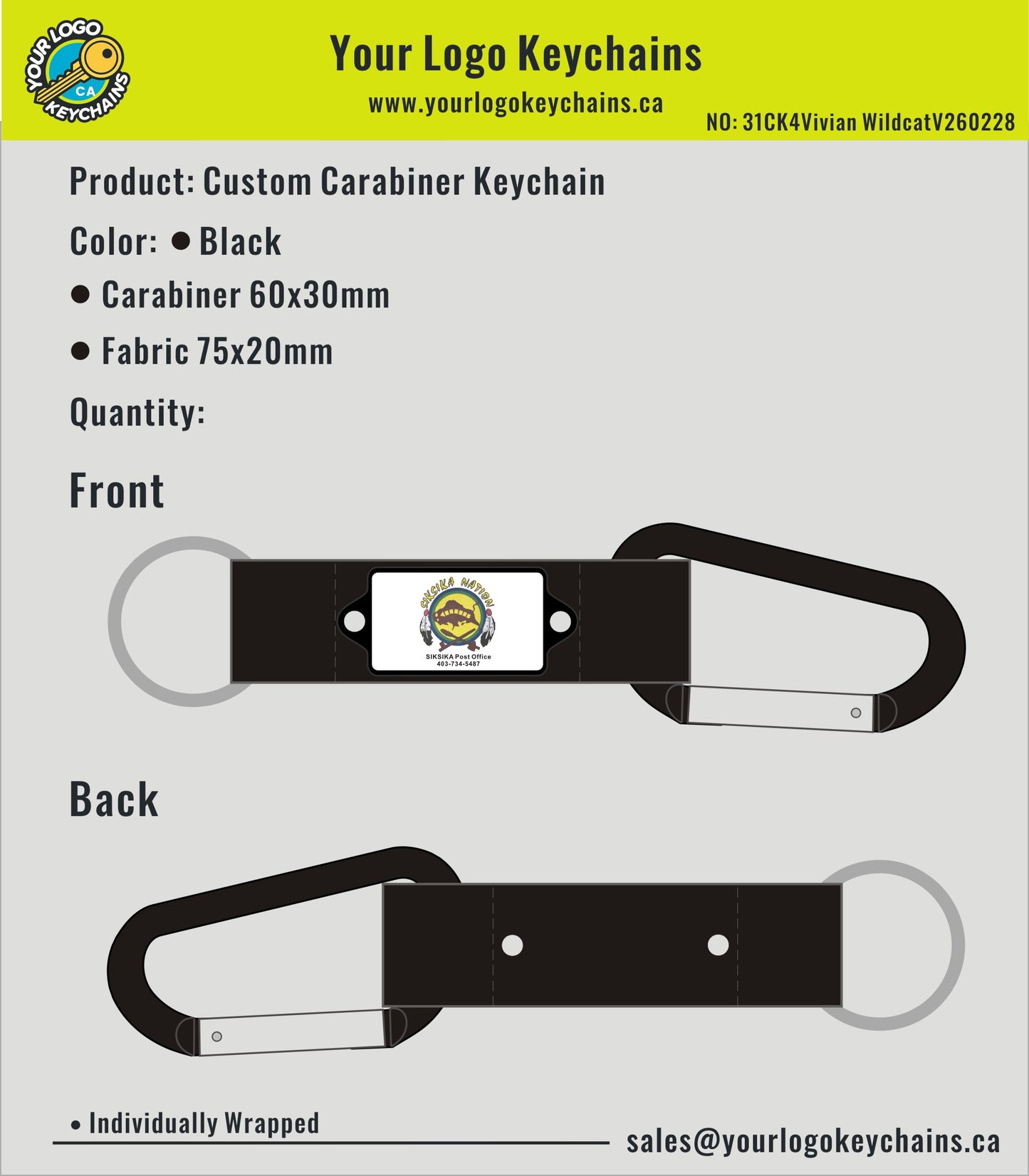 Custom Carabiner Keychains-31CK4Vivian WildcatV260228