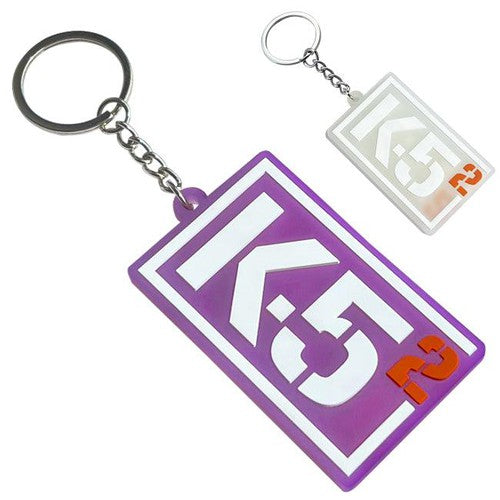Custom UV Reactive Rubber Keychain-Double Sided