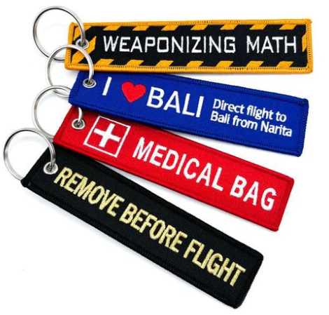 Double-Sided Custom Flight Tag Keychain-Embroidered