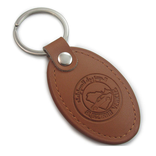 Custom Leather Keychain-Oval